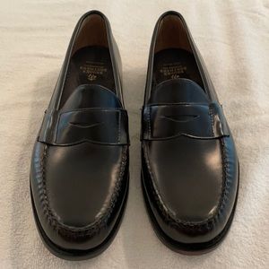Brooks Bros Blck Leather Penny Loafers sz 10-1/2